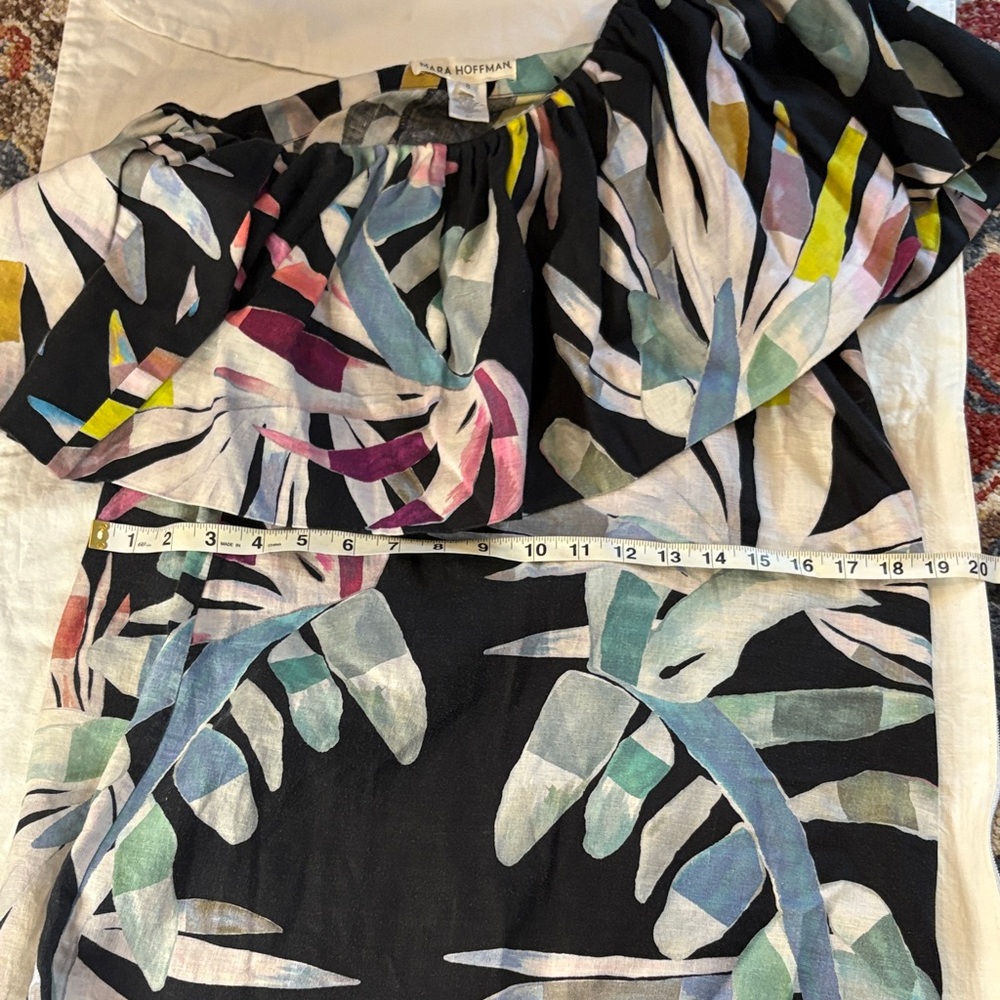Mara Hoffman Multicolor Tropical Patterned Linen … - image 4